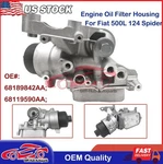 Engine Oil Filter Housing Fit For Fiat 500L 124 Spider 68189842AA New. Price: $167.77.
