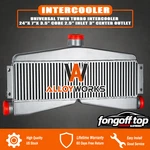 Twin Turbo Intercooler Universal 24"X 7"X 3.5" Core 2.5" Inlet 3" Center Outlet. New. Price: $259.00.