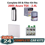 2005 Acura Tsx 2.4L Complete Air, Oil & Cabin Filter Kit (5W-30) New. Price: $104.95.