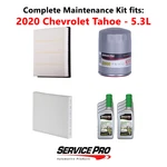 2020 Chevrolet Tahoe 5.3L Complete Oil, Air & Cabin Filter Kit (0W-20) New. Price: $123.95.