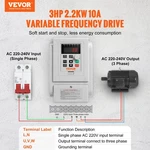 New Vfd 2.2KW 10A 3HP Variable Frequency Drive 3-PHASE Motor Speed Control. Price: $119.61.