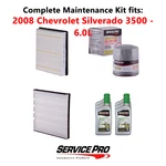 2008 Chevrolet Silverado 3500 6.0L Complete Air, Oil & Cabin Filter Kit (5W-30) New. Price: $115.95.