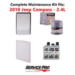 2010 Jeep Compass 2.4L Complete Air, Oil & Cabin Filter Kit (5W-20) New. Price: $99.95.
