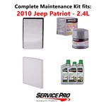 2010 Jeep Patriot 2.4L Complete Air, Oil & Cabin Filter Kit (5W-30) New. Price: $100.95.