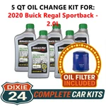 Fits: 2020 Buick Regal Sportback 2.0L Synthetic Oil & Filter Kit (5W-30) New. Price: $65.95.