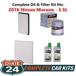 2016 Nissan Murano 3.5L Complete Cabin, Air & Oil Filter Kit (0W-20) New. Price: $92.95.