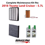 2018 Toyota Land Cruiser 5.7L Complete Air, Oil & Cabin Filter Kit (0W-20) New. Price: $133.95.