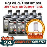 Fits: 2017 Audi A8 Quattro 3.0L 6,000 Mile Synthetic Oil & Filter Kit (0W-30) New. Price: $140.95.