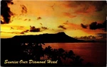 Diamond Head Sunrise Waikiki Beach Palm Trees Mountain Hawaii C8770 Postcard Used. Price: $5.99.